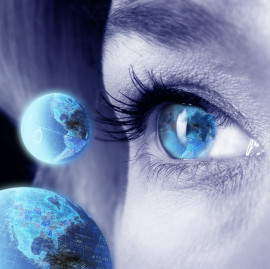 Woman’s Eye and World Globes
